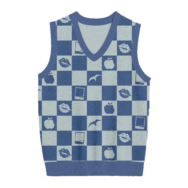 1989 Checkered Knit Vest