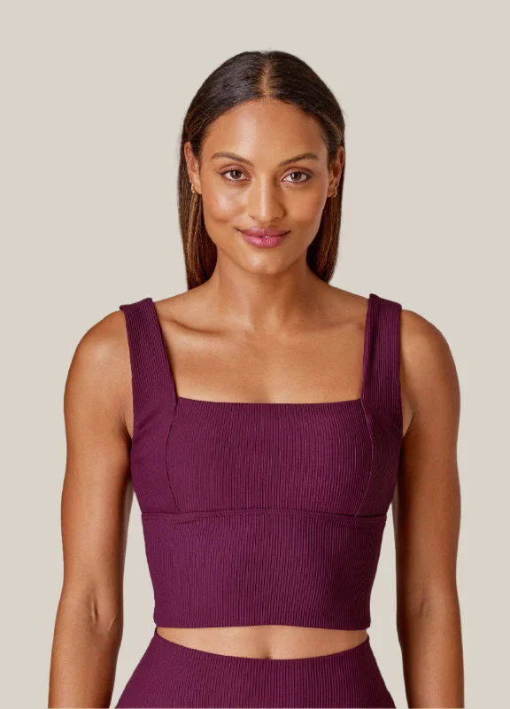 Holy Grail Ribbed Bra Tank Mangosteen