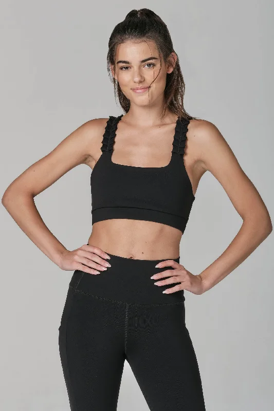 Legend Dairy Black Sports Bra