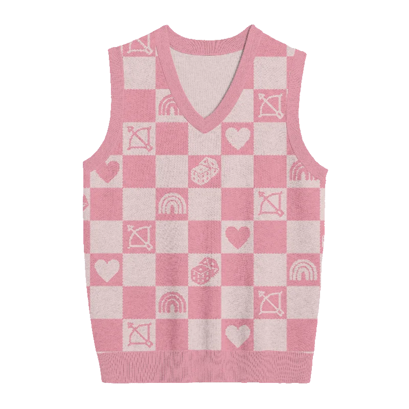 Lover Checkered Knit Vest