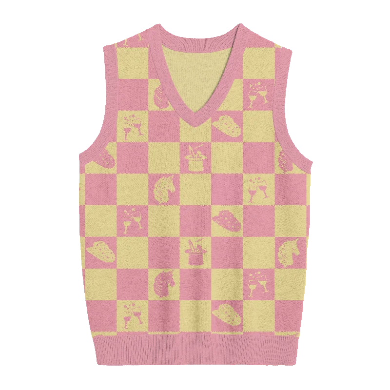 Midwest Princess Checkered Knit Vest