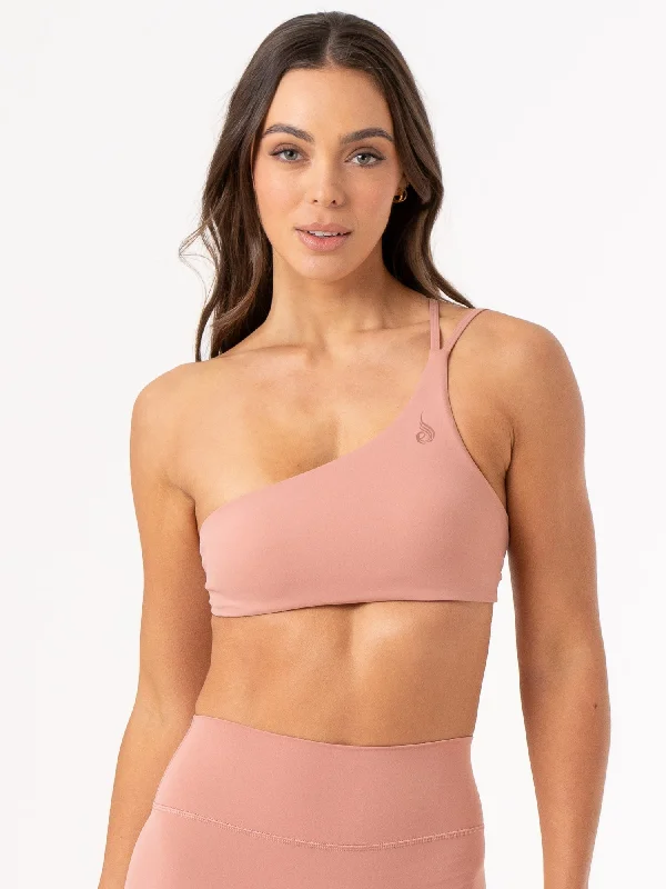 NKD One Shoulder Sports Bra - Dusty Pink