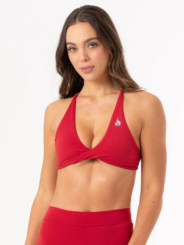 NKD Twist Sports Bra - Cherry Red