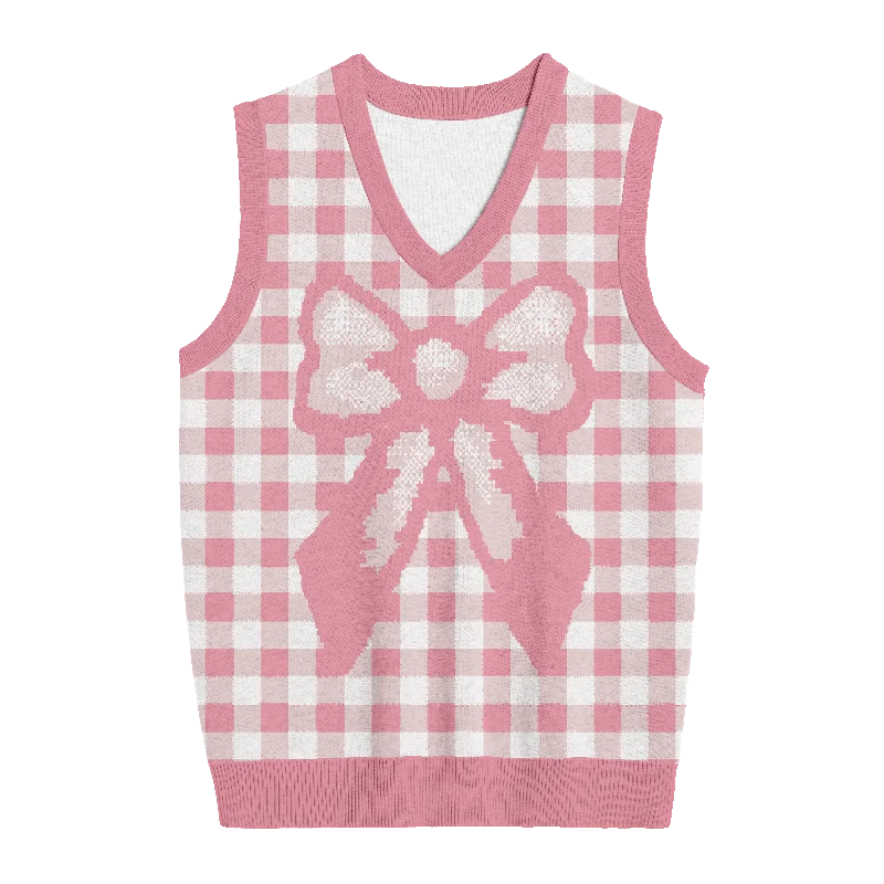 Pink Bow Knit Vest