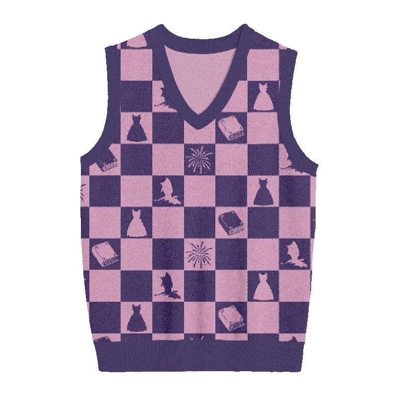 Speak Now Checkered Knit Vest