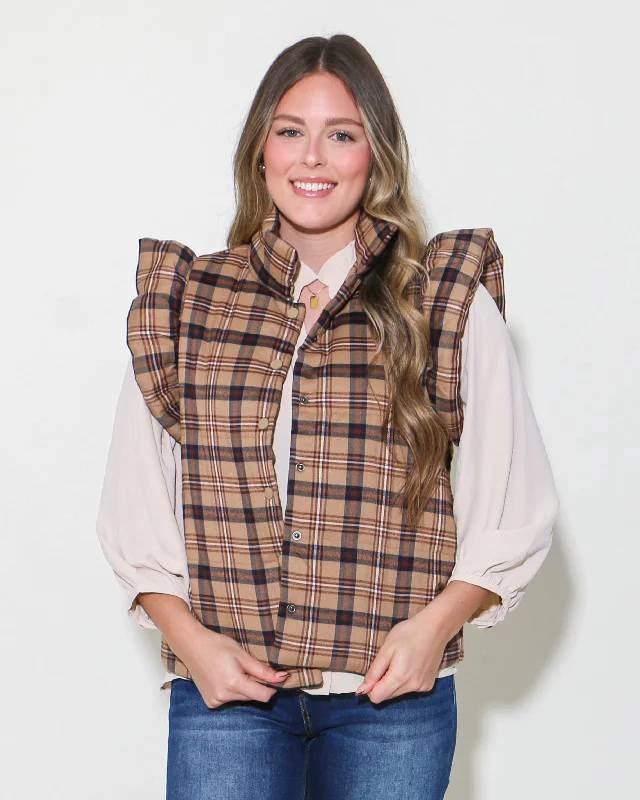 THML Plaid Puffer Vest