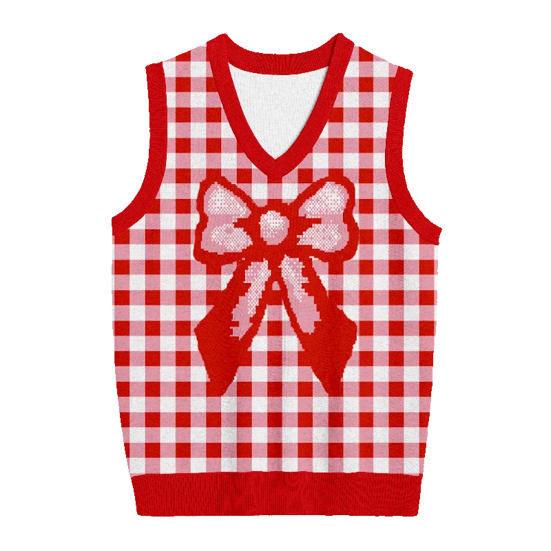 Red Bow Knit Vest