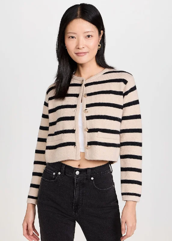 Benni Stripe Cardigan - Tan & Black