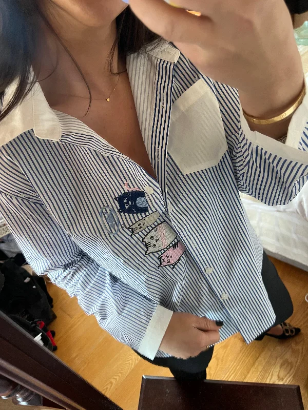 Cat pinstripe shirt