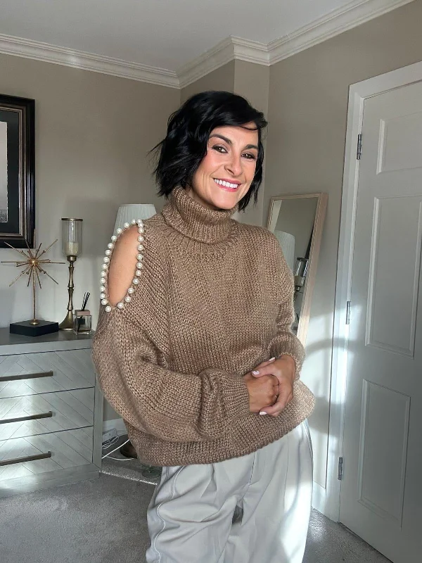 Pearl shoulder sweater