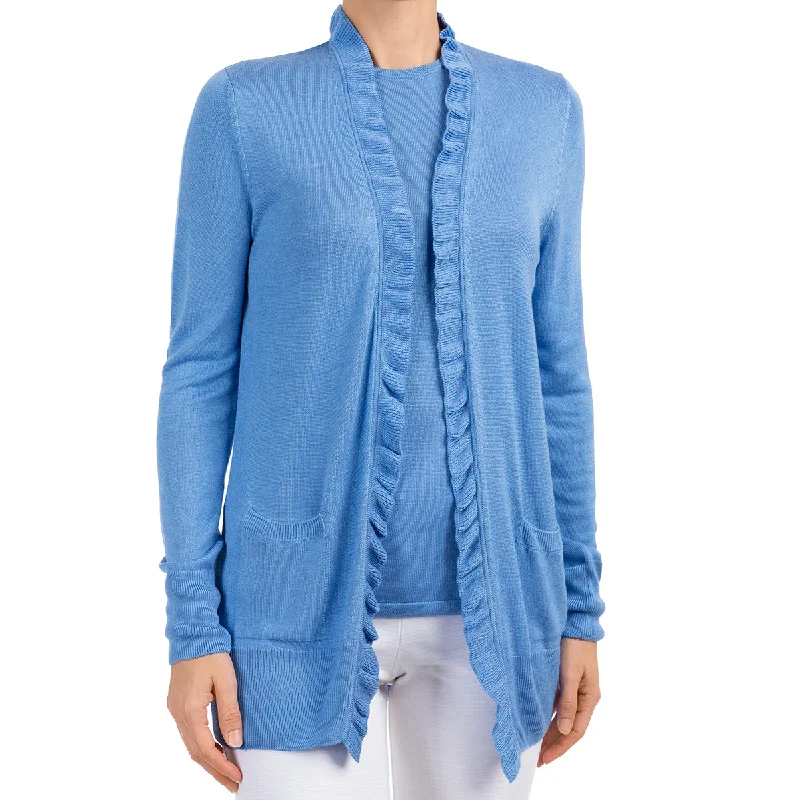 Silk Viscose Cardigan in French Blue