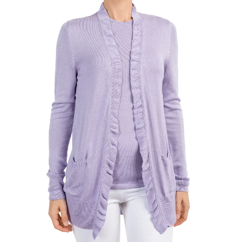 Silk Viscose Cardigan in Lavender