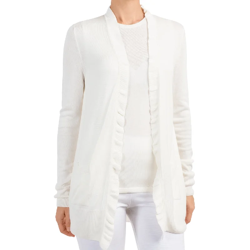 Silk Viscose Cardigan in White