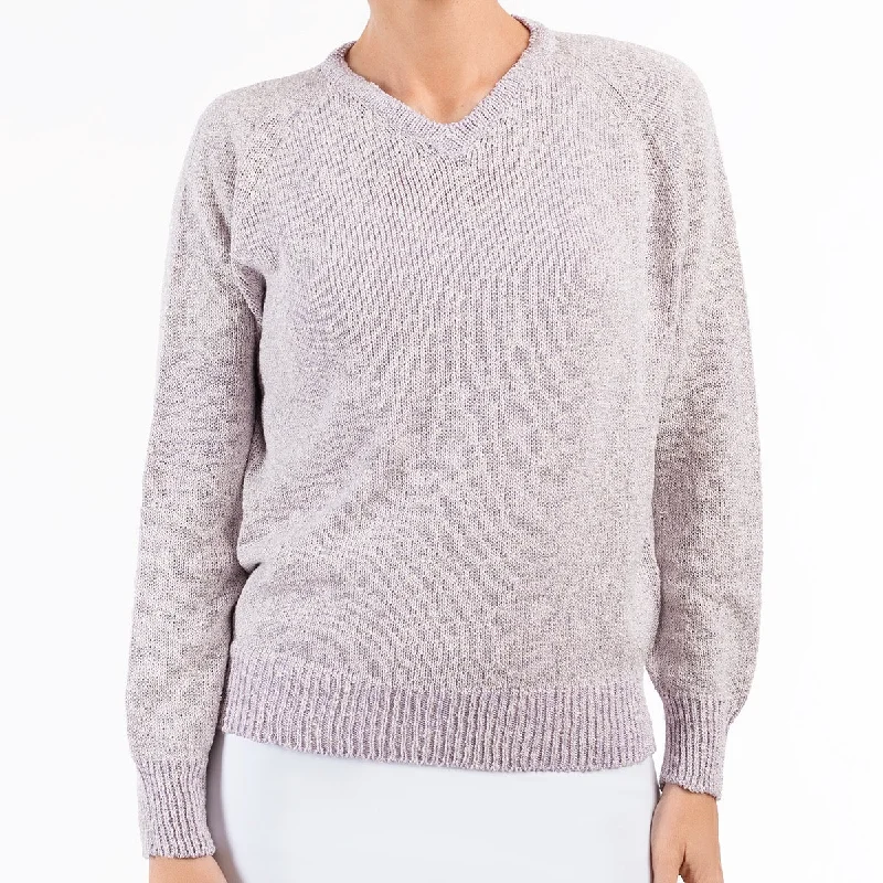 V Neck Raglan Pullover in Lilac