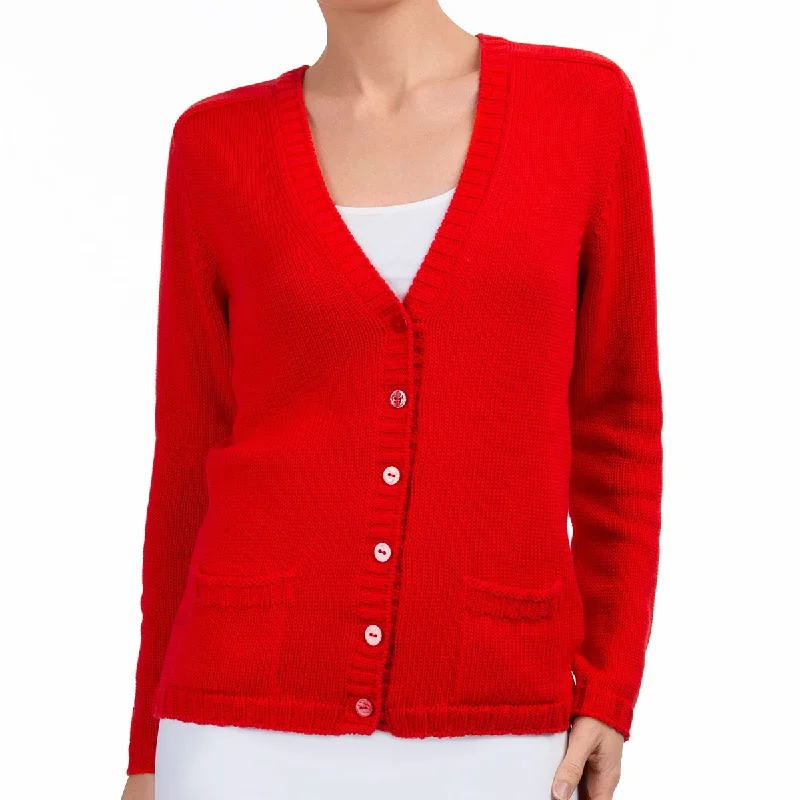 Varsity Cardigan in Red