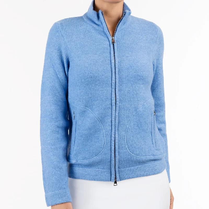 Zip Cardigan in French Blue