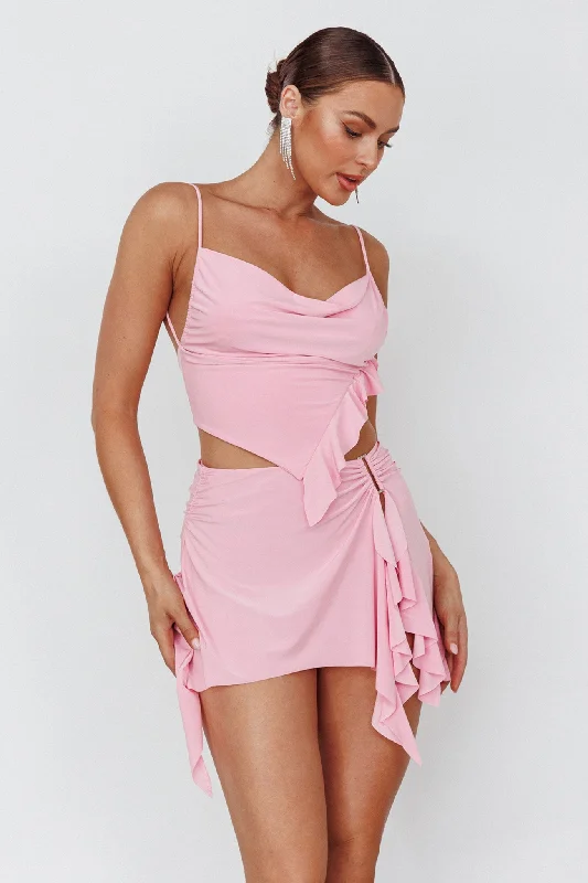 Such A Tease Split Mini Skirt Pink