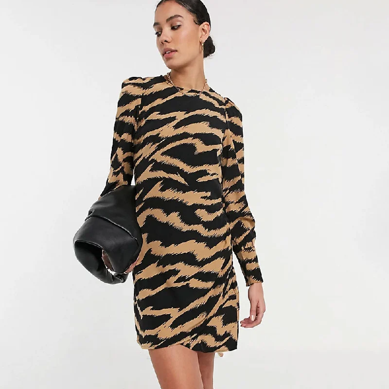 Women's Zebra Print Shift Dress,Multi