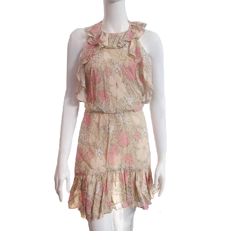 Women's Floral Casual Dress,Nude