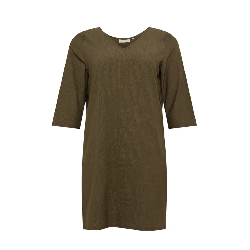 Women's Plain Solid Dress,Olive