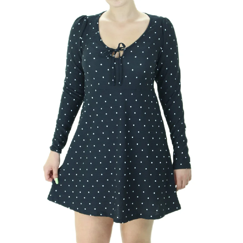 Women's Polka Dot Mini Dress,Black