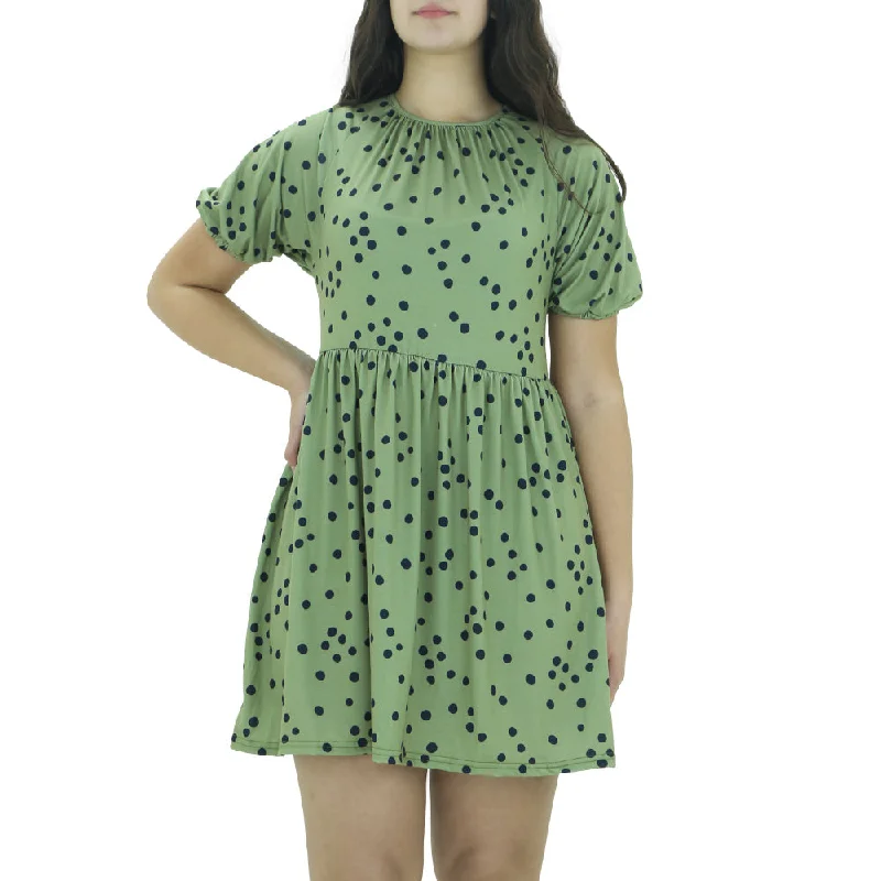 Women's Polka Dots Oversized Dress,Olive